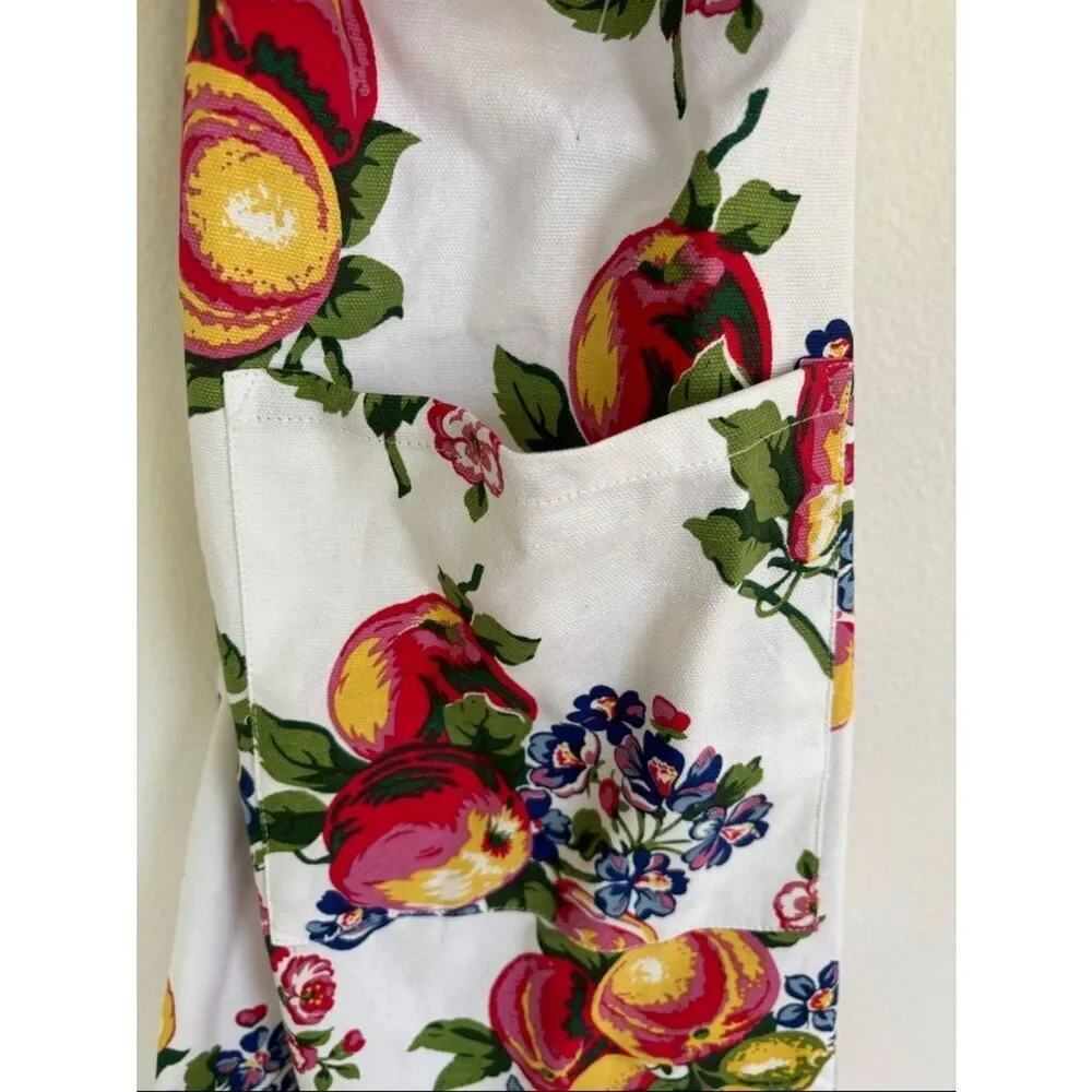 NWT April Cornell Full Apron Fruit Floral Print 100% Cotton